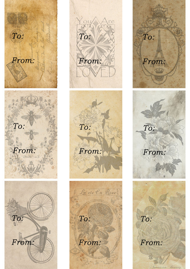 Decoupage Queen Tags Rice Paper-A3