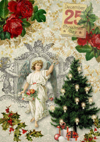 Decoupage Queen-Christmas Angel w/Tree
