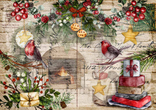 Decoupage Queen- Festive Robins