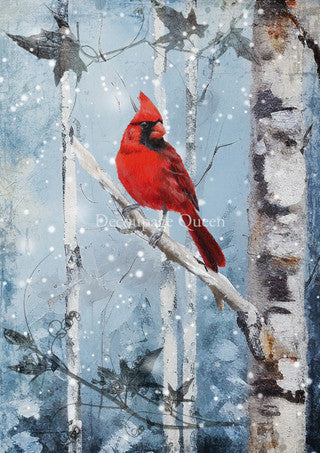Decoupage Queen-Hand Painted Cardinal