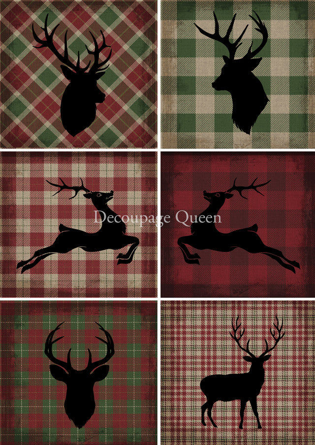 Decoupage Queen Christmas Plaid-A4-8.3"x11.7"