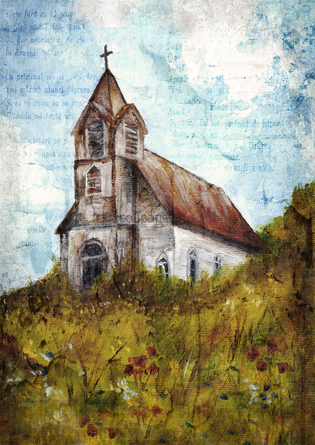 Decoupage Queen Teresa Rene Art - Set on a Hill-A3