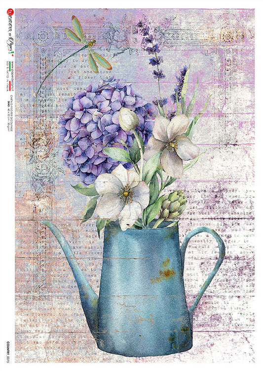 Paper Designs Purple Flowers in a Vase Country 0075