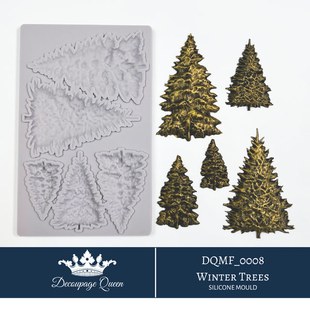 Decoupage Queen Silicone Mould - Winter Trees - Limited Edition