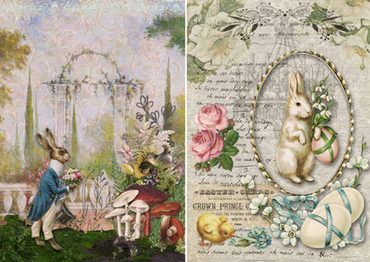 Decoupage Queen Two Bunnies-A4