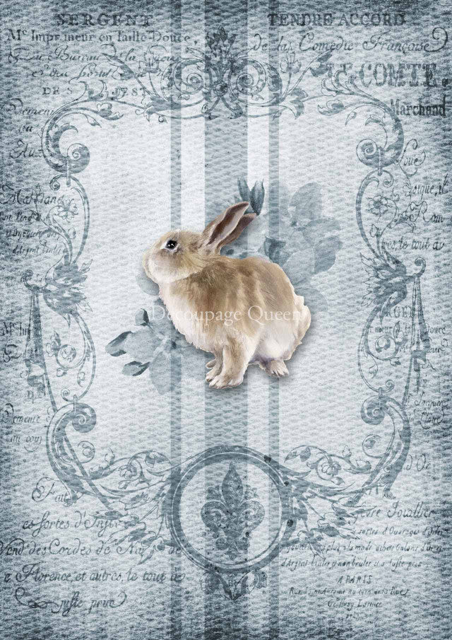 Decoupage Queen Grain Sack Bunny-A4