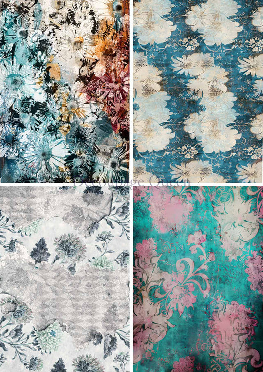 Decoupage Queen Andy Skinner Andy's Floral 4 Pack-A3-11.7"x16.5"