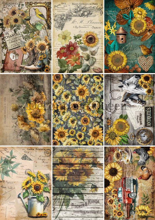 Decoupage Queen Sunflower Journaling Rice Paper