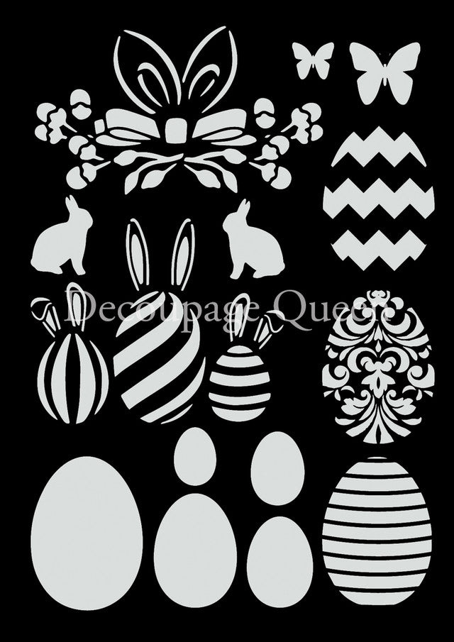 Easter Eggs-Stencils are versatile and can be used in mixed media, scrapbooking, furniture and all your arts and crafts. Perfectly sized for storage in our ever popular A4 size. Professionally packaged and high quality reusable. Thickness is 10 mil and can be used with paint and texture pastes of all kinds.