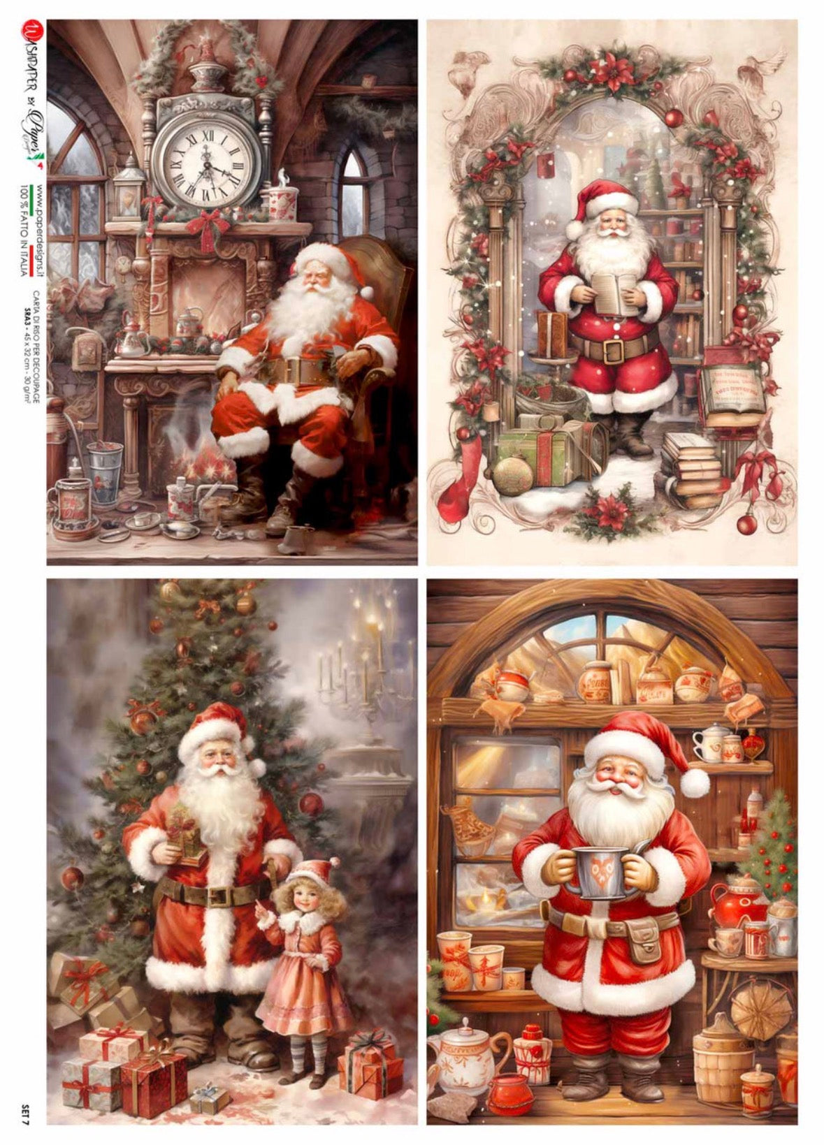Vintage Santa 4-Pack-A3