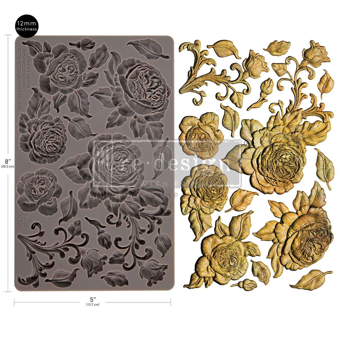 silicone mould with the castings of roses 