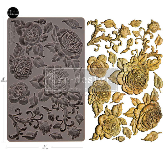 silicone mould with the castings of roses 