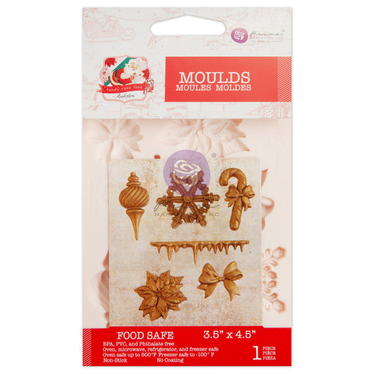 3.5″ x 4.5″ x 8mm –
Create unique embellishments, like vintage ornaments, icicles, a candy cane, and more, with this silicone mould from the Candy Cane Lane Collection by Frank Garcia. Use resin, clay, hot glue, melting chocolate (yes, the mould is food-safe!), fondant, and other mediums to cast your own embellishments or edible candies. 3.5″ x 4.5″ x 8mm.