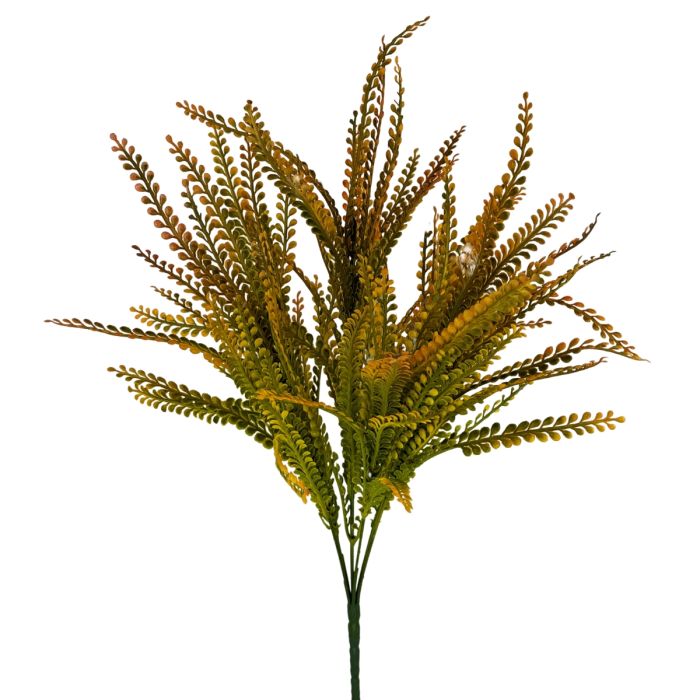Artificial fern plant on a white background