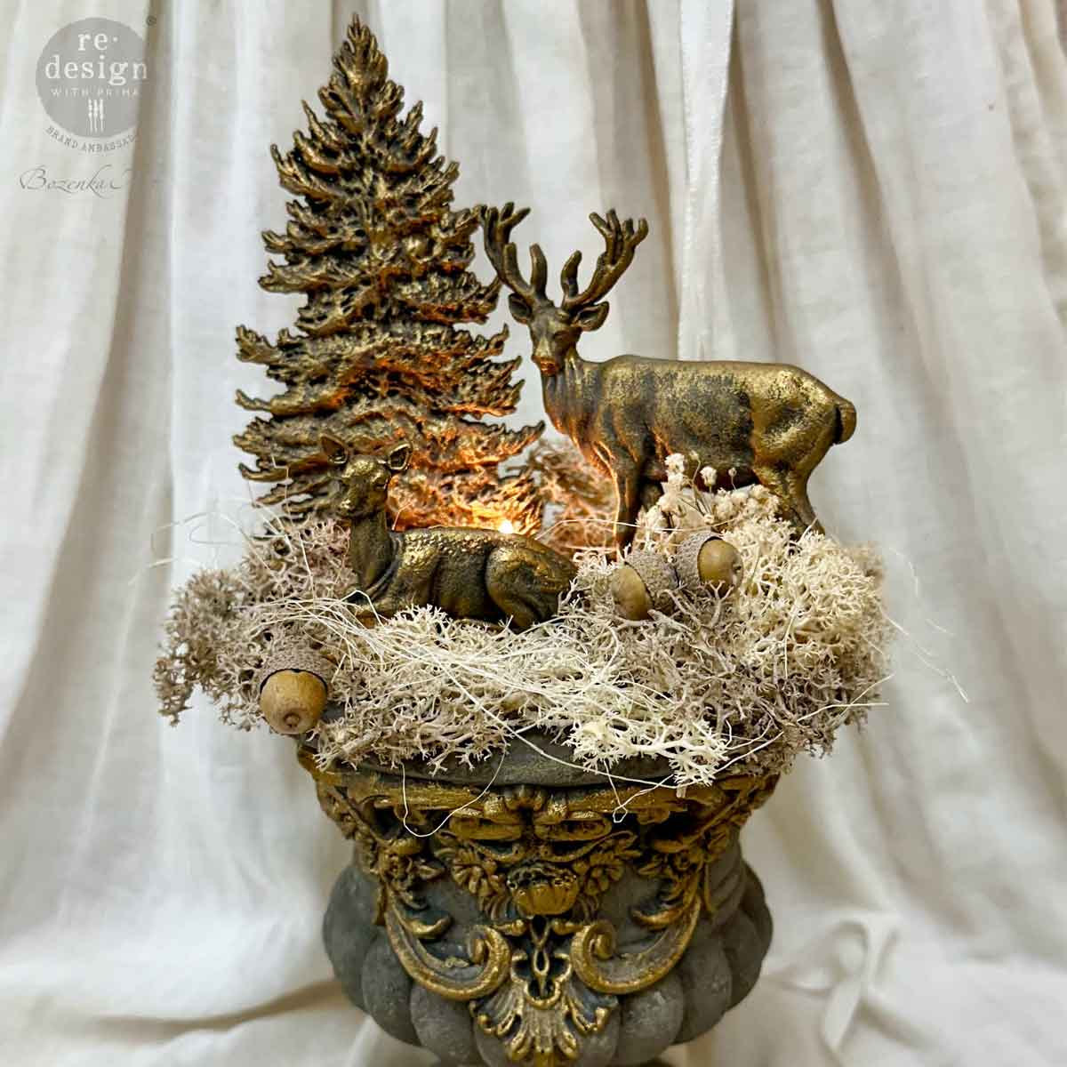 From tall pine trees to graceful deer, the Evergreen Christmas Magic Décor Mould® is filled with winter forest charm. Use these classic holiday elements to build woodland scenes, embellish frames and trays, or add natural elegance to your Christmas crafts. The textures and shapes make this mould a go-to for rustic, traditional, and enchanted winter projects alike.

Crafted from high-quality silicone, it’s food-safe and perfect for use with modeling materials, resin, wax, or even chocolate.
Only by Redesign 