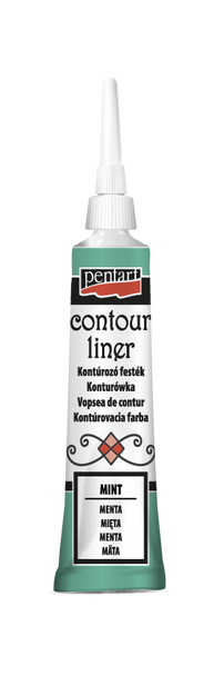 Pentart contour liner bottle in color  mint on a white background