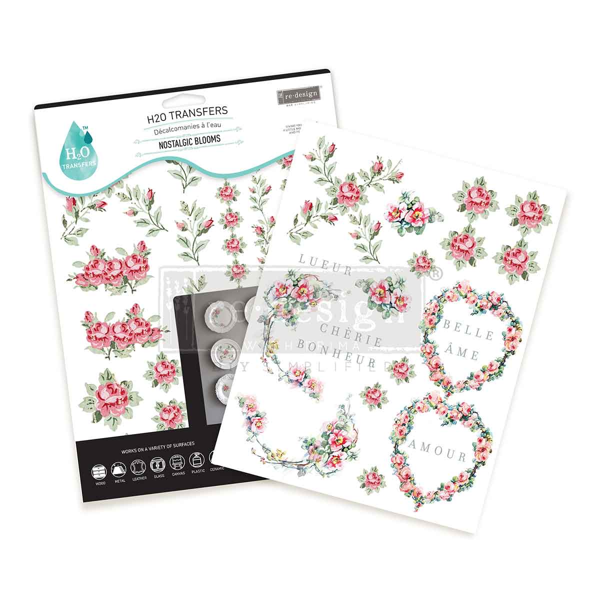 Floral H.O. Transfers with decorative elements on a white background
