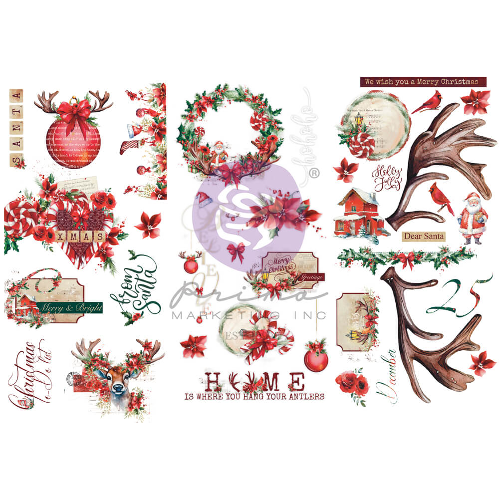 Get into the holiday spirit with our exclusive “From the North Pole “6×12 Transfer Sheets for your projects! Designed by The 3 Girls Tale this set includes three beautifully designed transfer sheets, each measuring 6″x12″. These transfers feature festive and joyous holiday imagery perfect for adding a touch of Christmas magic to any surface.

Versatile and easy to use, these high-quality transfers can be applied to a variety of surfaces including paper, wood (yes, they are furniture grade), metal, plastic, 