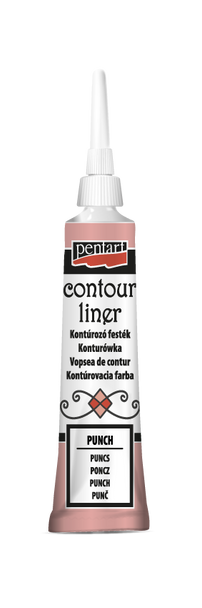 Pentart contour liner in punch pink on a white background