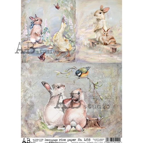 AB Studio-Pastel Bunnies 1253-A4-8.3"x11.7"