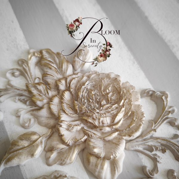 white with gold rose casting